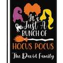 Personalized It's Just A Bunch of Hocus Pocus Garden Flag 12x18 Inch Vertical Double Sided Custom Name Halloween Witch Burlap Yard Flag Holiday Seasonal Outdoor Decoration