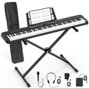 88 Key Digital Piano, Semi Weighted Electronic Keyboard Piano with Music Stand, Power Supply, Sustain Pedal, Bluetooth, Carrying Case, Headphones, USB-MIDI Compatibility, for Beginner Professional