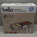 Bella 10"x 20" Ceramic Fold-n-Store Dual Temp Griddle, Fits-anywhere Kitchenware, EverGood Ceramic Nonstick Coating, 2 Temperature Zones up to 400F, Dishwasher Safe Drip Tray, 1500 Watt, Oatmilk