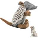 GLURUITE Dog Plush Toy Puppy Teething Squeaky Interactive Chewing Toy with Rope for Small, Medium Dogs