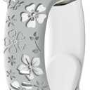 Floral Engraved Band Compatible with Apple Watch Band Women 40mm 38mm 41mm 42mm 44mm 45mm 46mm 49mm, Soft Silicone Two-Tone Flower Sport Strap for iWatch Series 10 9 8 7 6 5 4 3 2 1 SE Ultra