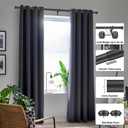 Matte Black Curtain Rods for Window 28-56", Decorative Curtain Rod with Cap Finials, Splicing Curtain Rod Single Drapery Rods Window Rod, Heavy Duty 1 Inch Diameter Single Curtain Rod Telescoping