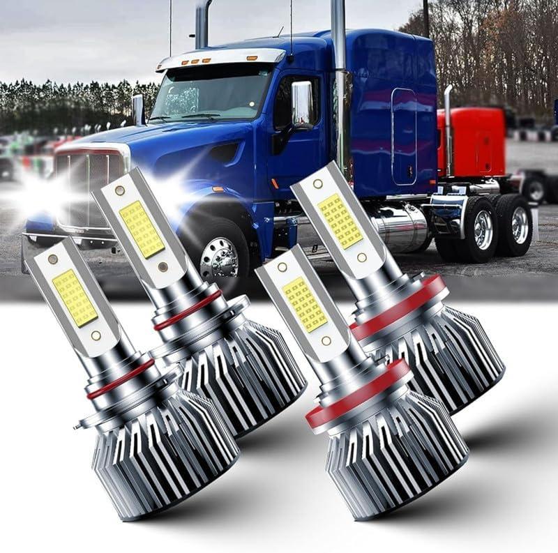 Fit For Peterbilt 567 2015-2019 Driving Light Bulbs Combo, 500% Enhanced Visibility With 12000RPM Turbo Fan, Direct Installation, 4-Pack Lighting Bundle