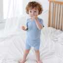 AVAUMA Toddler Short Pajamas Set Baby Boys Girls Kids Snug fit Ribbed Sleepwear pjs for Daily Life Style (Blue), 2T