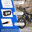 Compatible fits Ridstar Q20 Ebike Headlight, 6500K 20W Super Bright Waterproof LED Light for Ebike, 3 Pin Universal 12V-60V for Ebike, Motorcycle, ATV