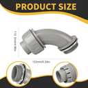 Conduit Connectors, 1-1/2 Inch Liquid Tight Connector NPT Non-Metallic for PVC Electrical Flexible Conduit Fittings, 90 Degree, UL Listed for Home Outdoor Tubes Tools, Grey (2-Pack)