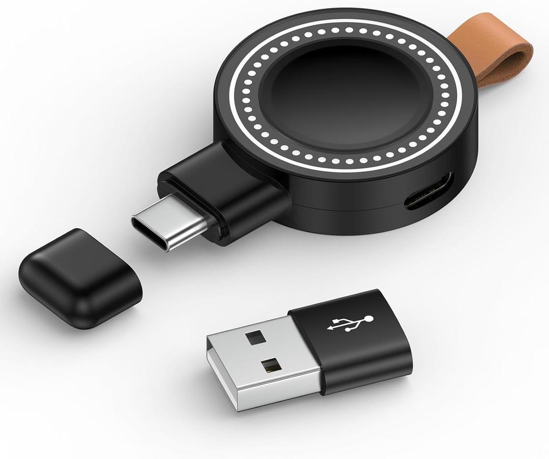 for Samsung Watch Charger for Samsung Galaxy Watch 8 7 Ultra 6 5 4 Watch8 Classic 3.5W Magnetic Portable Galaxy Smartwatch Charger USB C Smartwatch Fast Wireless Charging Travel with USB A Adapter