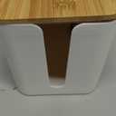 Cable Tidy Box White Cable Box with Bamboo Lid Cable Organiser Cable Management Box for Hiding Cables and Plugs