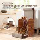 34 Inch Cat Scratcher Bed, Upgraded Cardboard Scratching Pad, Extra Large Cat Scratchers for Indoor Cats, Convertible Vertical Cat Scratching Board Furniture Protector (Red Brown)