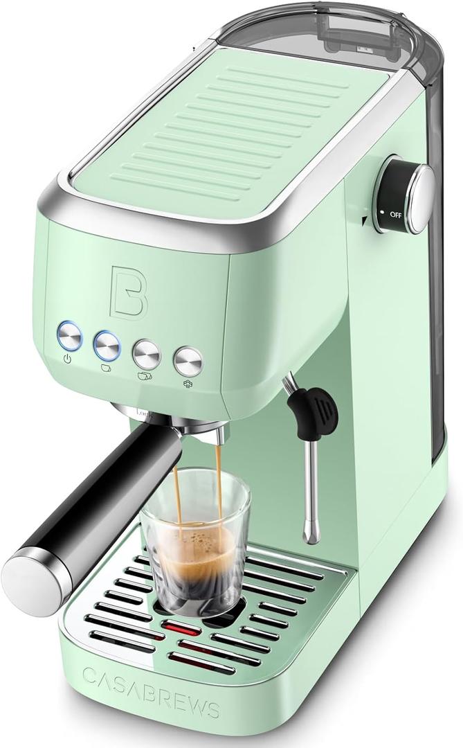 CASABREWS 3700 Essential Espresso Machine 20 Bar, Compact Coffee Maker with Steam Frother for Cappuccino, Latte, 43.9oz Water Tank, Gift for Coffee Lovers, Pastel Green