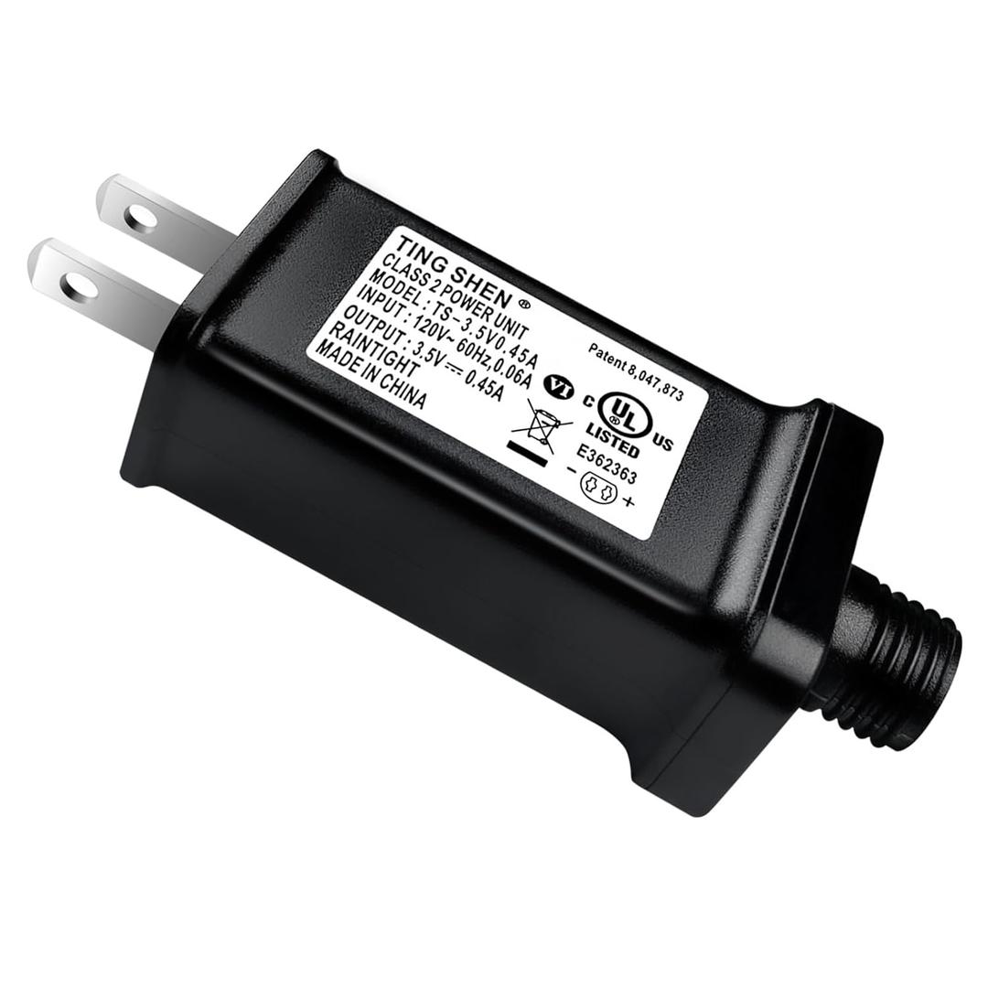 3.5V LED Power Supply TS-3.5V0.45A LED Transformer Raintight IP44 Low Voltage Adapter UL ETL Listed Lighting Driver for LED String Light, Holiday Lighting (3.5V0.45A)