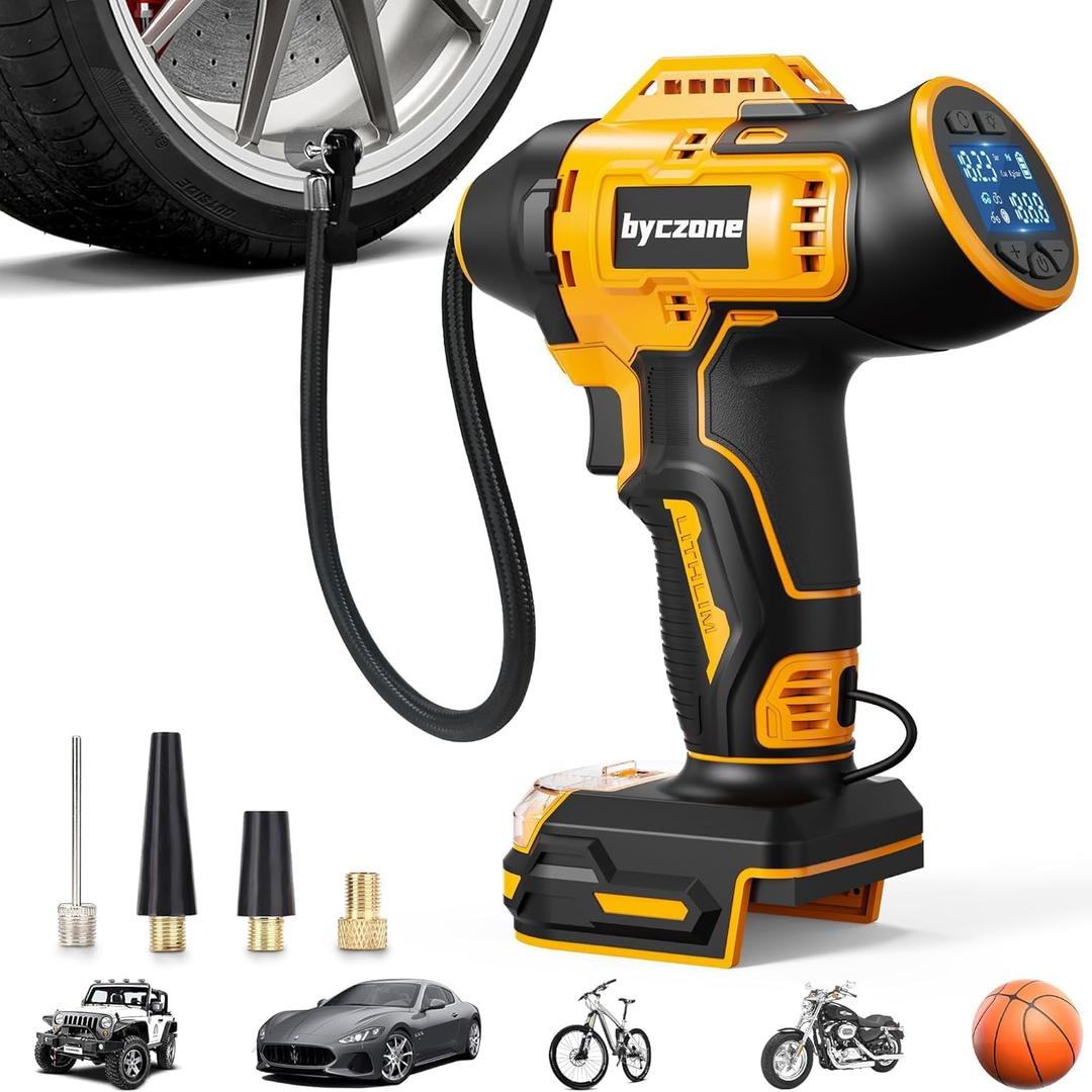 Tire Inflator Compatible with Dewalt 20V Max Battery, 160 PSI Cordless Air Compressor With LCD Digital Pressure Gauge for Car, Bike, Sport Ball (No Battery)