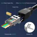 VCELINK CAT6A Connector, RJ45 Connectors Pass Through CAT6A CAT7 Shielded, UL-Listed 3-Prong Gold Plated, CAT7 Connector with Strain Relief Boots (RJ45 Connector-Black, Black, 30-Pack)