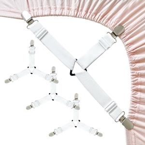 Bed Sheet Straps, Upgrade Fitted Bed Sheet Holders for Corners, Non Slip Sheet Clips White 4Pcs Bed Sheet Straps, Upgrade Fitted Bed Sheet Holders for Corners, Non Slip Sheet Clips White 4Pcs