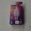 Philips LED Clear Dimmable, Warm Glow Effect F15 Filament Light Bulb - EyeComfort Flicker Free - 5.5W = 60W - 500 Lumen - Soft White (2700K) - E26 Base - Indoor