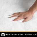 Latepis White Fur Rug 5x7 Washable Shag Rug Fluffy Faux Rabbit Rugs for Living Room Bedroom Playroom Nursery Plush Throw Rugs Luxury Home Decor