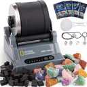 National Geographic Hobby Rock Tumbler Kit  Durable Leak-Proof Rock Polisher with 7-Day Timer, Complete Rock Tumbling Kit with Grit, Jewelry Settings & GemFoam Polish, Educational STEM Science Kit