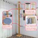 Floor-to-Ceiling Cat Tree with Natural Sisal Rope Scratching Post - Adjustable Height (55-119 Inches) - Modern Cat Activity Tree, Cat Scratcher Post