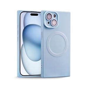 Designed for iPhone 14 Pro Case Silicone Compatible with Magsafe, Camera Lens Protector, Military Grade Shockproof Protective, Rectangle Magnetic Phone Case for iPhone 14 Pro Blue