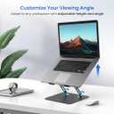 My Buddy K3 Pro Laptop Stand with Adjustable Height & Angle, Foldable Portable Design, Improved Air Flow, Carbon Steel Body for up to 15.6” Laptops and Tablets (Grey)
