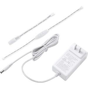 Litever Wall Plug 12VDC 3A Power Supply with DC5521 Output Connector + Litever DC5521-L822 Connector + Litever LED Dimmer, Compatible with Litever LL-030, LL-027, LL-024, LL-013 Under Cabinet Lights