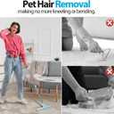 Carpet Rake for Pet Hair Removal Tool, 2 in 1 TPU and Copper Rake Teeth, Uproot Clean Hair Remover with 54 Adjustable Long Handle, Reusable Cat & Dog Fur Broom for Carpets,Rugs, Mats,Car