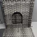 Snughome Cat Litter Box Enclosure Furniture Hidden with Cat Litter Mat, Hidden Cat Washroom Furniture with Door, Handwoven Rattan Cat Washroom Box, Indoor Pet House for Living Room, Bedroom(Grey) (20.87"L x 16.93"W x 22.44"H)