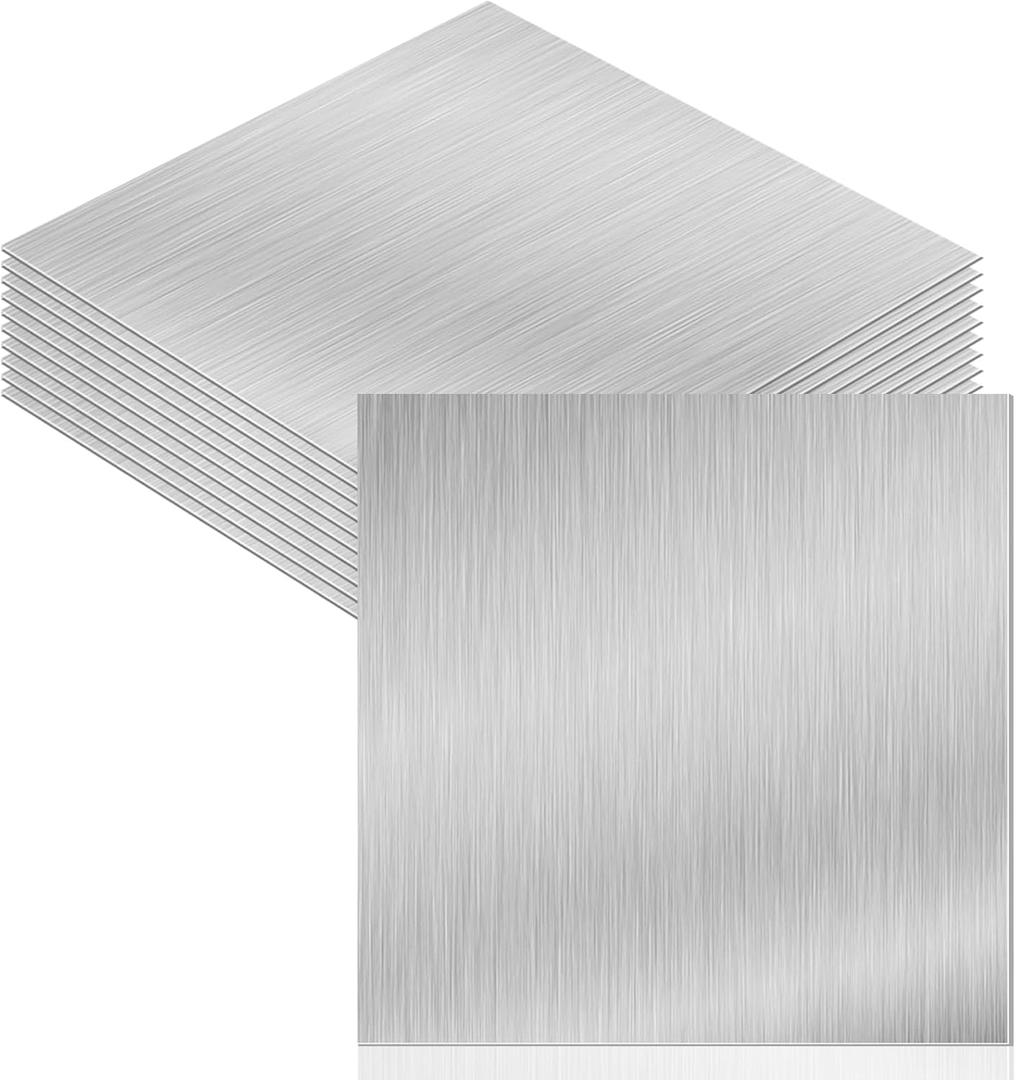 Therwen 10 Pcs 12" x 12" Aluminum Roof Flashing Sheets, Heavy Duty Metal Roof Repair Panels, Waterproof Chimney and Skylight Flashing, Rust Resistant DIY Roofing Patch (Silver)