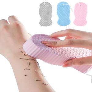 3Pcs Magic Exfoliating Bath Sponge, 3D Super Soft Exfoliating Bath Sponge, Remover Dead Skin for Adults Children and Pregnant Women, Reusable (Blue+Pink+Gray)