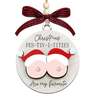 Funny Christmas Ornaments 2025, Adult Christmas Ornaments Exchange Ideas, Unique Wooden Fun Ornament for Men Women, Funny Adult Gifts