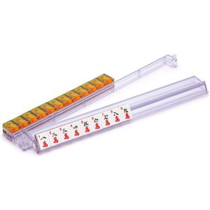 Yellow Mountain Imports Modern Mahjong Racks with Built-in Pushers - Clear - Set of 4