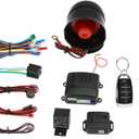 Shkalacar Car Keyless Entry Security Alarm System, Universal Car Vehicle Security System Burglar Alarm Protection, Anti-Theft System with 2 Black&Silver Remote Control + Siren