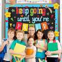 2 x Konsait Classroom Bulletin Board Decorations, 61Pcs Keep Going Inspirational Words Cutouts Positive Bulletin Board Set for School, Office and Home