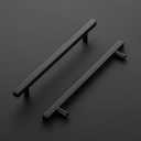 Ravinte 5 Pack Matte Black Cabinet Pulls 7-1/2 inch Black Cabinet Handles Kitchen Pulls for Cabinets with Mounting Template 10 inch Overall Length