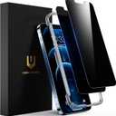 UNBREAKcable Privacy Screen Protector for iPhone 12 Pro Max, Shatterproof Tempered Glass [True 28°Anti Spy] [9H Hardness] [Easy Installation Frame] Black Protector for iPhone 12 Pro Max 6.7" - 2 Pack