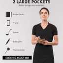 Syntus Adjustable Bib Apron with 2 Pockets Cooking Kitchen Aprons for Women Men Chef (Basic Black)