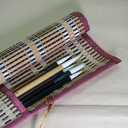 Easyou Bamboo Calligraphy Brush Holder Rollup Portable Protector 36x32cm(14.1"*12.5")