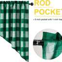 NICETOWN Swag Curtains for Living Room, Christmas Decor Rod Pocket Short Window Covering for Kitchen, Room Darkening Small Curtains for Bedroom (Green & White, 1 Pair, 36" x 36")