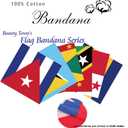 Beauty Town 3 Pcs Face Bandana Handkerchiefs 100% Cotton Print Multipurpose Head Wrap Scarf (Trinidad & Tobago - Red)