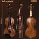 Vangoa 1/2 Violin Set for Beginners Kids Student Fiddle Half Size Acoustic Violin Outfit with Starter Kit for Children Teens, Natural