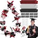 Unittype 6 Sets 2026 Graduation Candy Lei Making Kit DIY Lei Netting Tubing Include 5 ft Mesh Bag 3 Rolls of 98 ft Ribbon 216 Pcs Flower Pieces for Grad Party Supplies(Wine Red, Silver Gray, Black)