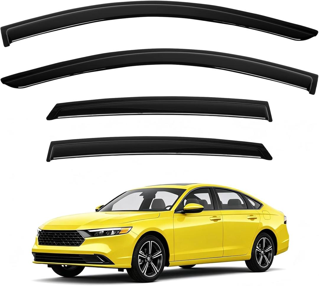 Accord Rain Guards - Window Visors for Honda Accord 2023-2025 2026, Out-Channel Side Window Rain Guards for Accord Accessories, 4PCS, Black, Car Accessories