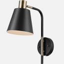 Globe Electric 51374 1-Light Plug-in or Hardwire Wall 14.44", Black, Cleo