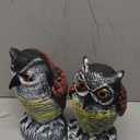 Hedoc 2 Pack Fake Owl Decoys to Scare Birds Away, Great Horned Owl Bird Deterrents, Nature Scarecrow Plastic Pest Repellent, Garden Decor and Yard Decoration for Gardens and Rooftops