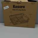 Kitsure Dish Drying Rack- Space-Saving Dish Rack, Dish Racks for Kitchen Counter and Sink, Stainless Steel Kitchen Drying Rack with a Cutlery Holder, 12''W x 15''~23''L, Grey