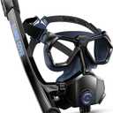 Full Face Snorkel Mask for Adults Teen, Snorkel Mask with Ear Equalization, Quick Release Anti-Leak and Anti-Fog with Mesh Bag for Snorkels, Lightweight Snorkeling Gear with Detachable Camera Mount (Medium, Navy Blue)