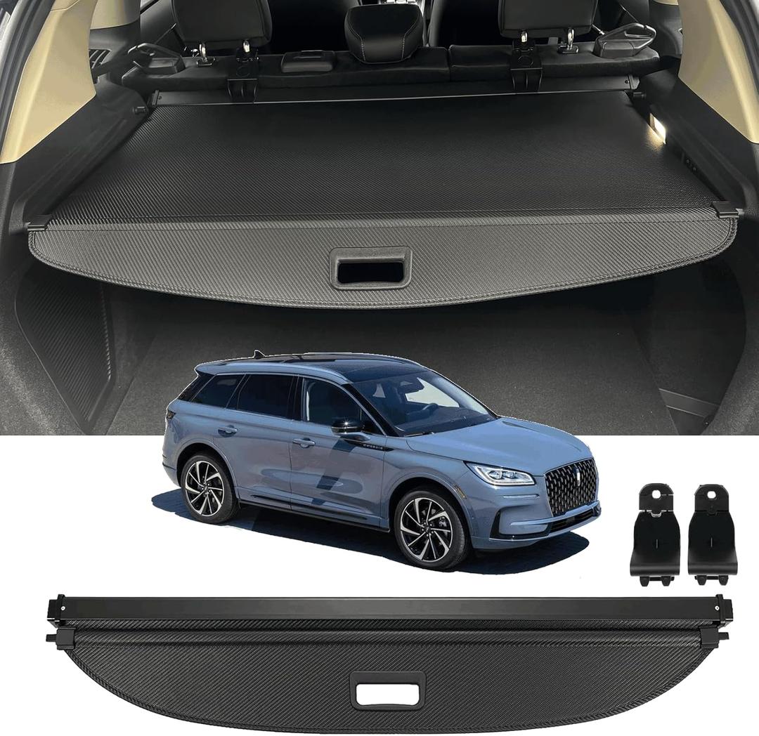 Retractable Cargo Cover Compatible with 2020-2024 2025 Lincoln Corsair Trunk Cover Rear Trunk Security Cover Shielding Shade Fit for 2020 2021 2022 2023 2024 2025 Lincoln Corsair Cargo Cover