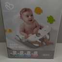 BabyBond Baby Bath Seat with Sitting & Lying 2 Modes, 3-Speed Adjustment, Powerful Suction Cups, Infant Bathtub Chair with Soft and Comfortable Towel, Folding and Hanging (Grey)