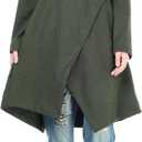 Minibee Women's Long Sleeves Dress Cowl Neck Pullovers Irregular Hem Sweater Dress with Pockets (XX-Large, Army Green)