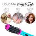 CALISTA GoGo Mini Heated Round Brush | Curl, De-Frizz, and Style Hair with the Mini 7 Styling Tool | Heats to 365F | Perfect for Travel | Dual Voltage | Compatible for Most Hair Types (Pink Petals)